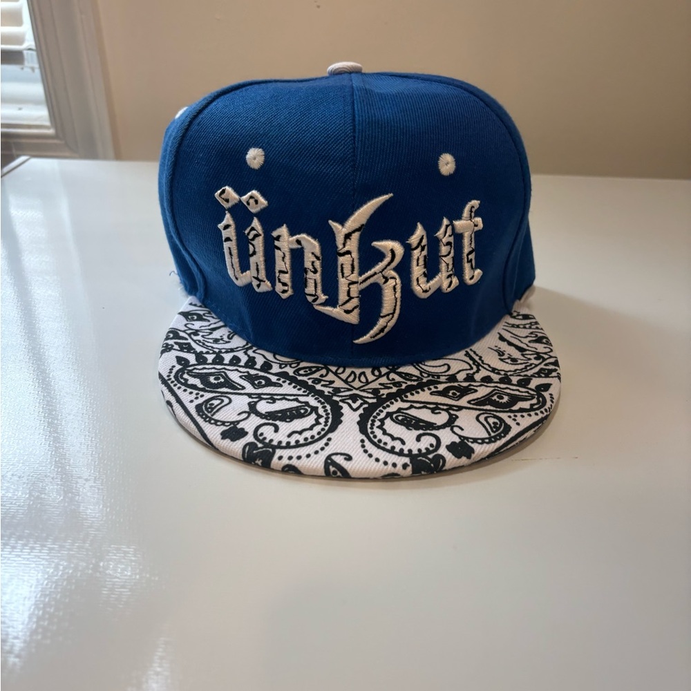 Cozy Casual Blue and White Paisley Snapback